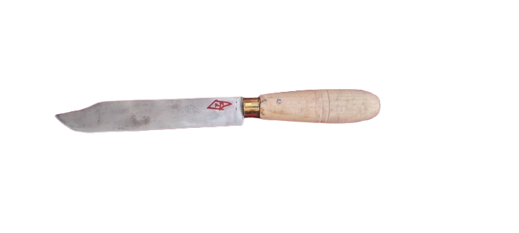 Kitchen knife with wooden handle