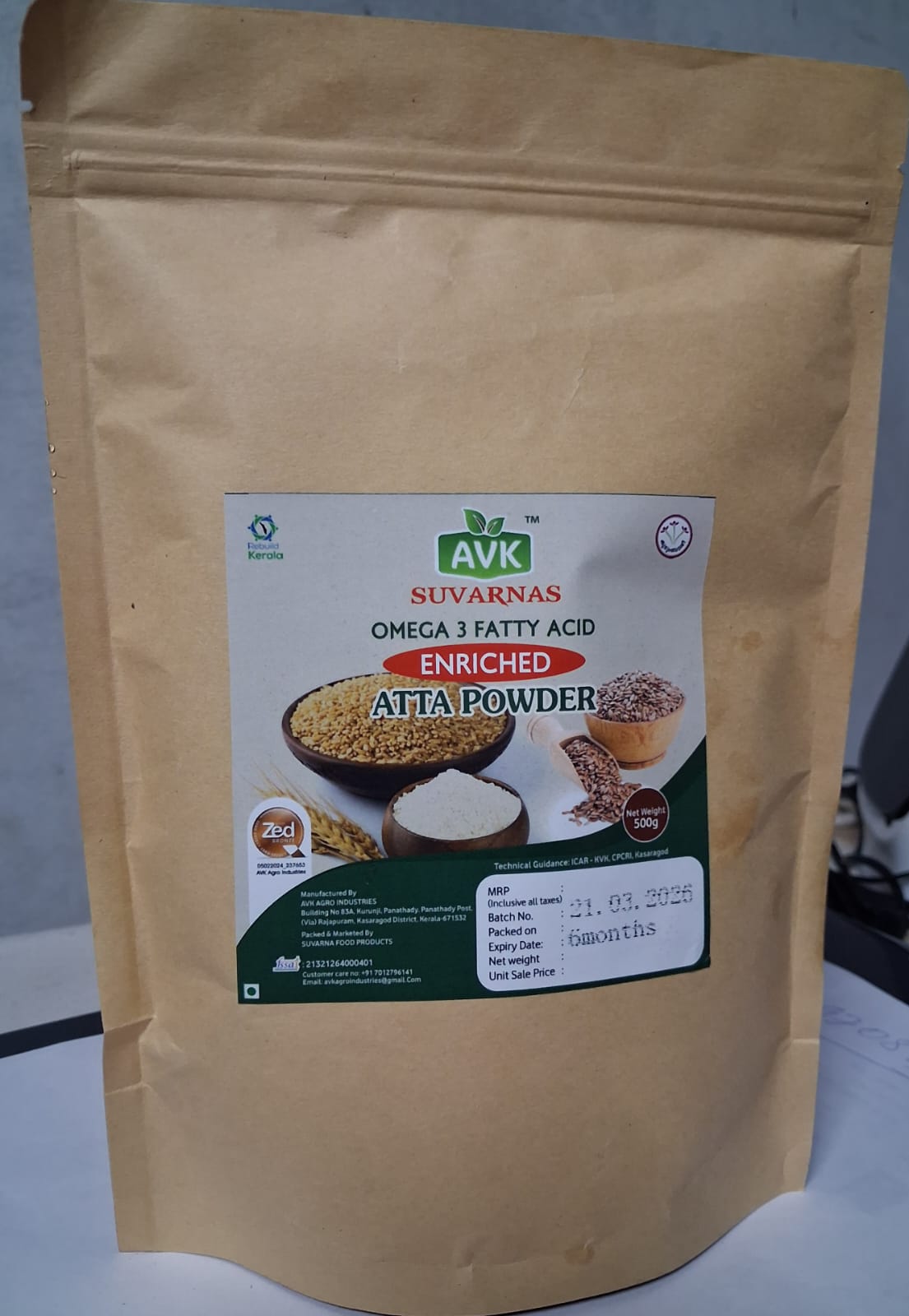 Omega 3 Fatty Acid Enriched Atta Powder